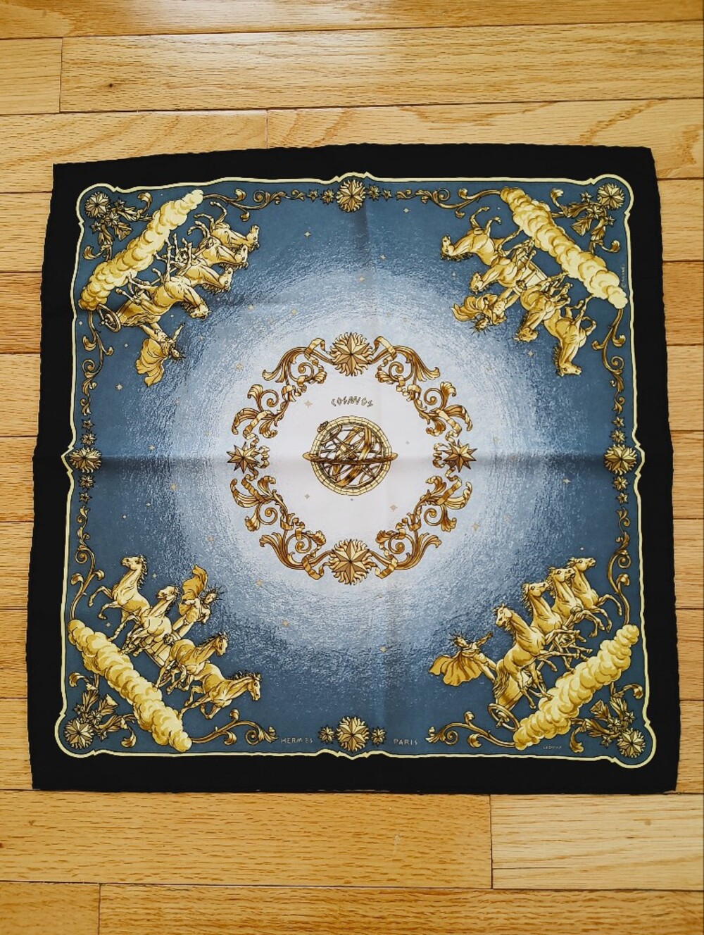 Hermes Cosmos Philippe Ledoux silk scarf 45cm w/COA